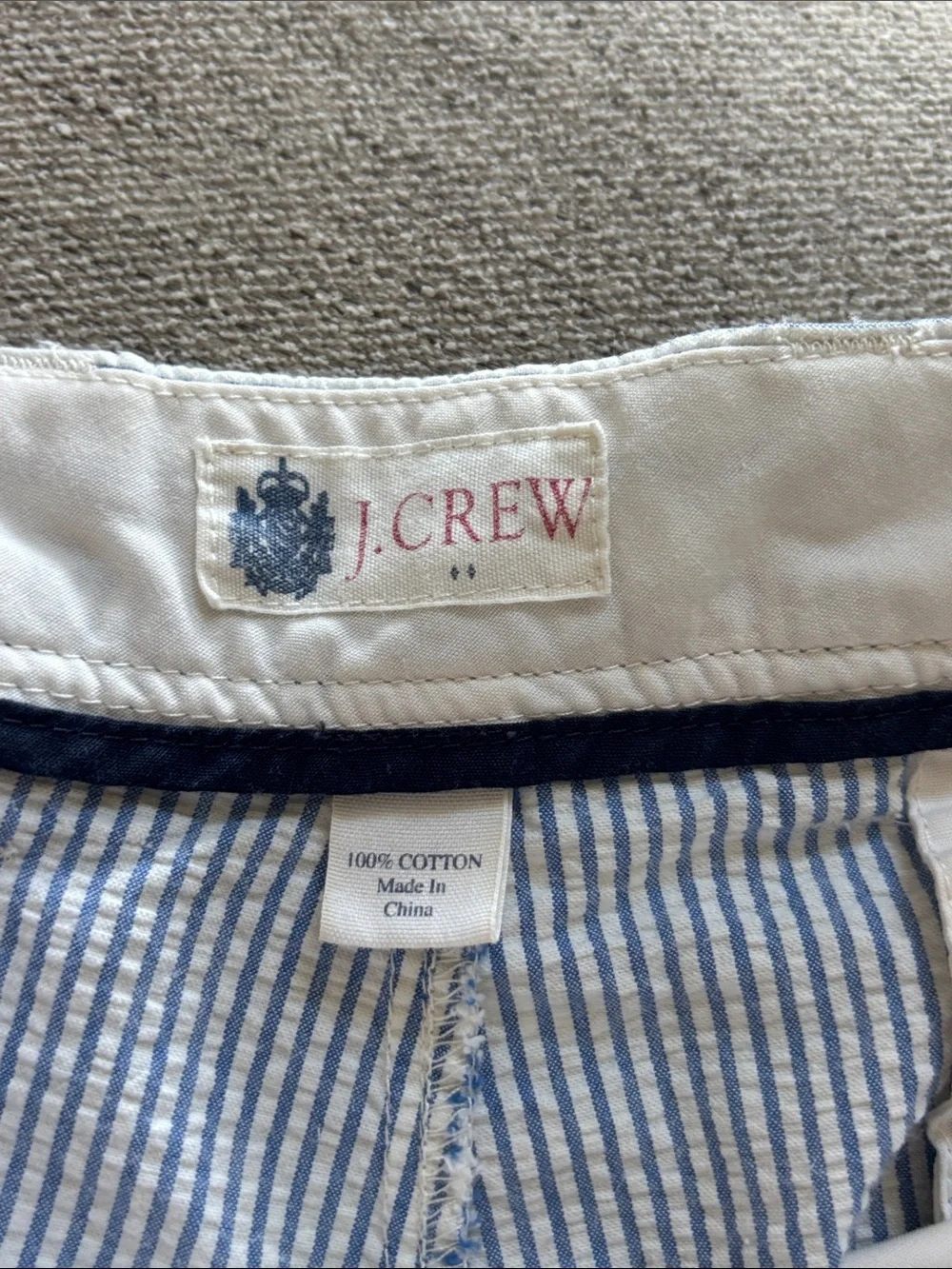 J.Crew Blue Pinstriped Seersucker Shorts size 36